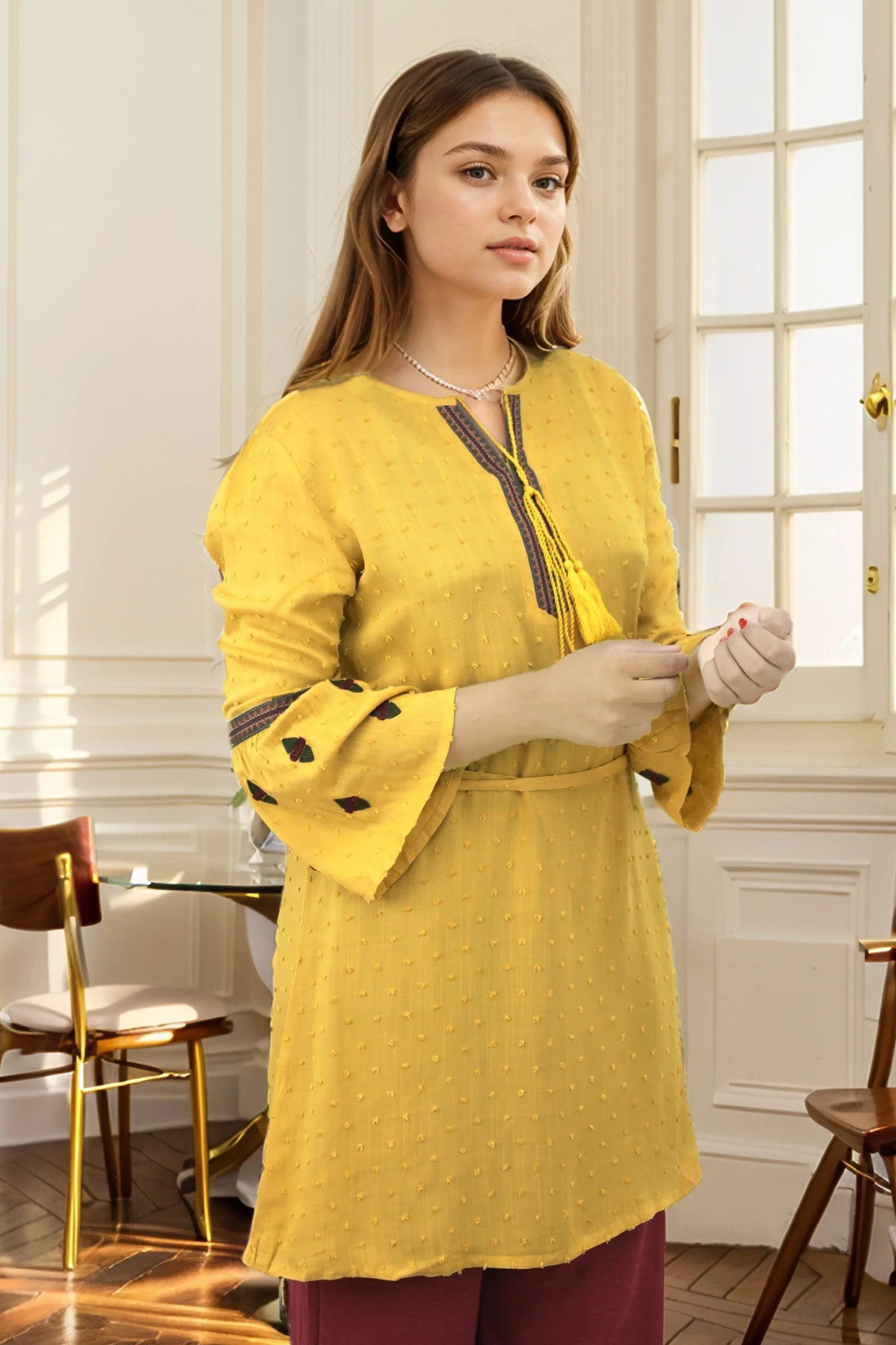 Embroidered Design Dooria Style Turkish Imported Top